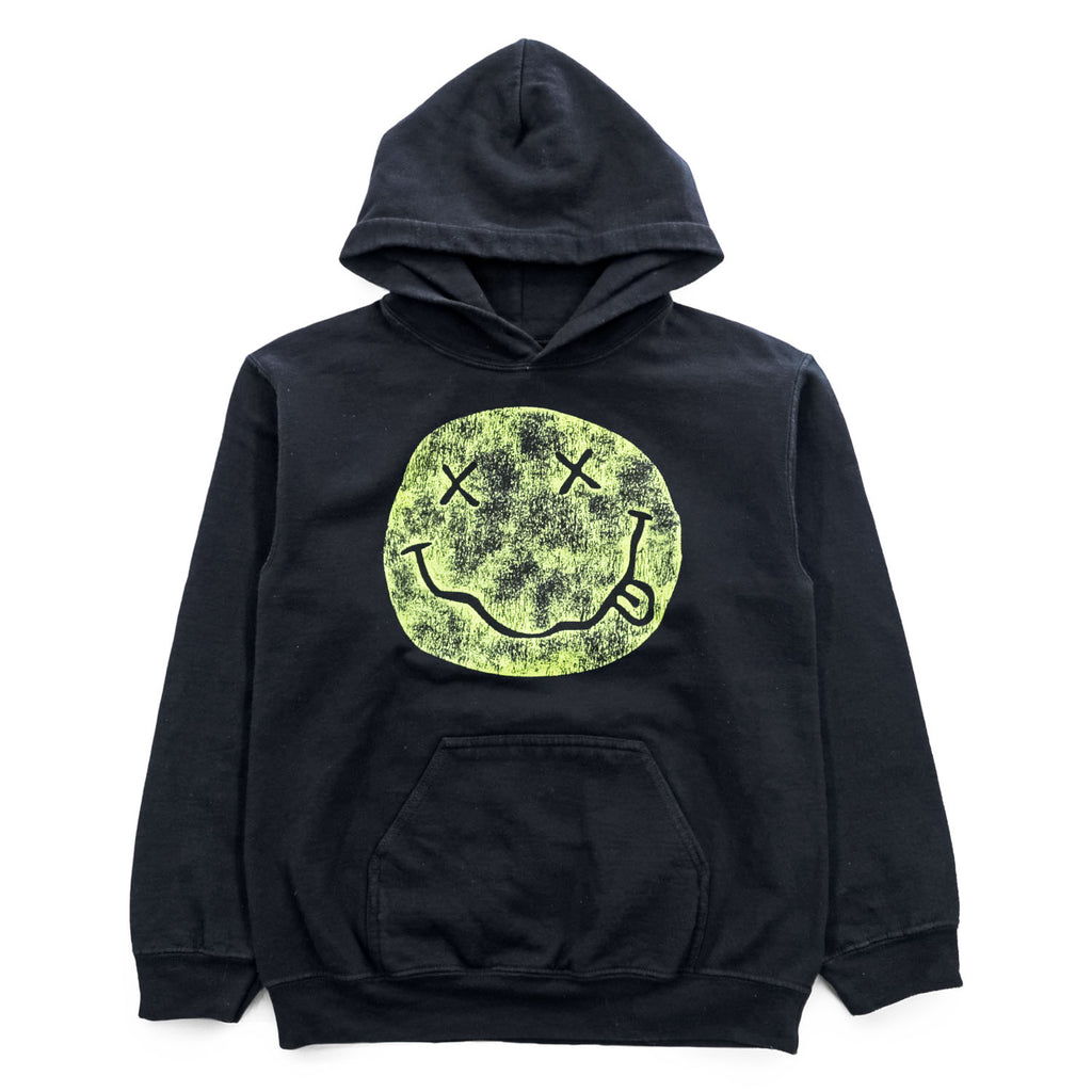 NIRVANA ニルヴァーナ バンド スマイリー プルオーバー パーカー S ブラック 両面プリント I'M SO HAPPY