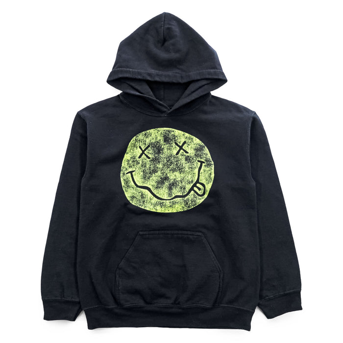 NIRVANA ニルヴァーナ バンド スマイリー プルオーバー パーカー S ブラック 両面プリント I'M SO HAPPY