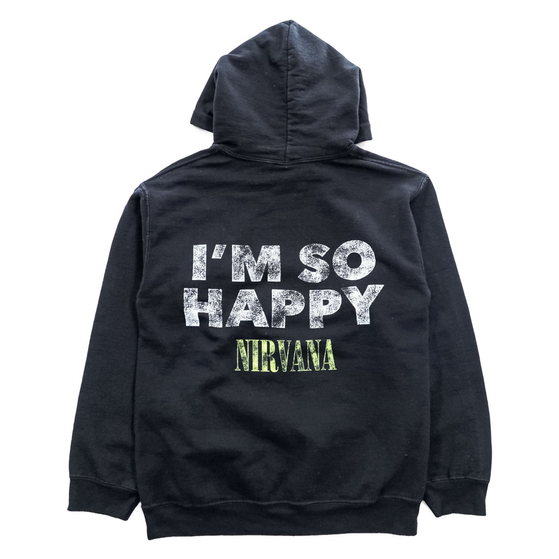 NIRVANA ニルヴァーナ バンド スマイリー プルオーバー パーカー S ブラック 両面プリント I'M SO HAPPY