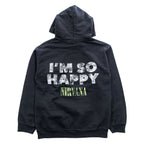 NIRVANA ニルヴァーナ バンド スマイリー プルオーバー パーカー S ブラック 両面プリント I'M SO HAPPY