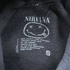 NIRVANA ニルヴァーナ バンド スマイリー プルオーバー パーカー S ブラック 両面プリント I'M SO HAPPY