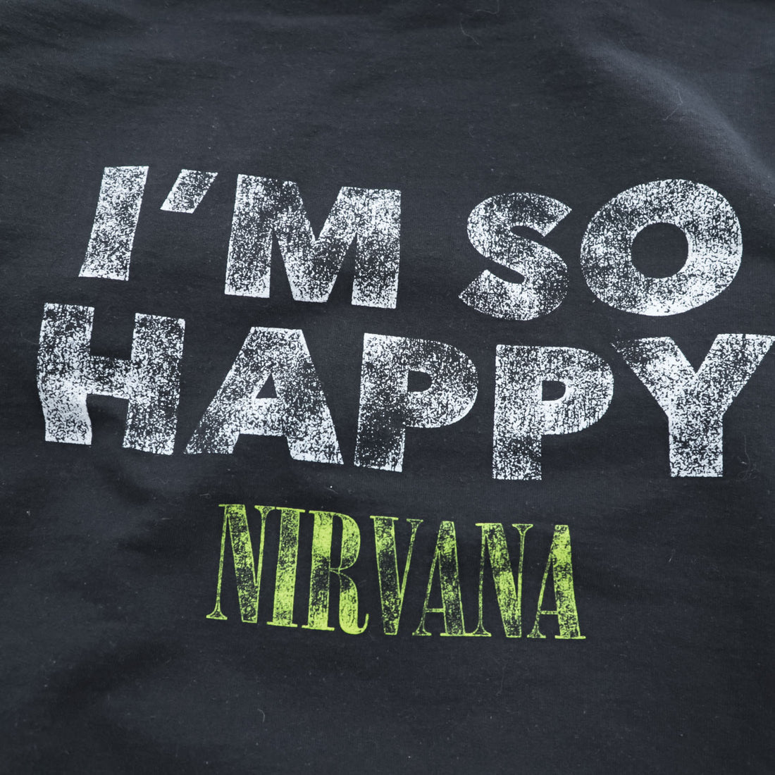 NIRVANA ニルヴァーナ バンド スマイリー プルオーバー パーカー S ブラック 両面プリント I'M SO HAPPY