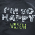 NIRVANA ニルヴァーナ バンド スマイリー プルオーバー パーカー S ブラック 両面プリント I'M SO HAPPY