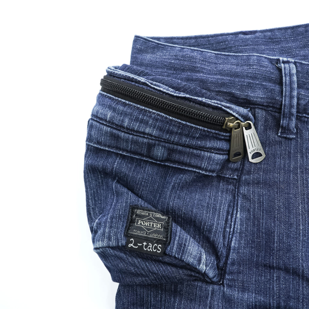 BROWN by 2-tacs × PORTER 日本製 デニムパンツ ジーンズ S インディゴ ブルー ストレッチ BP2-P001