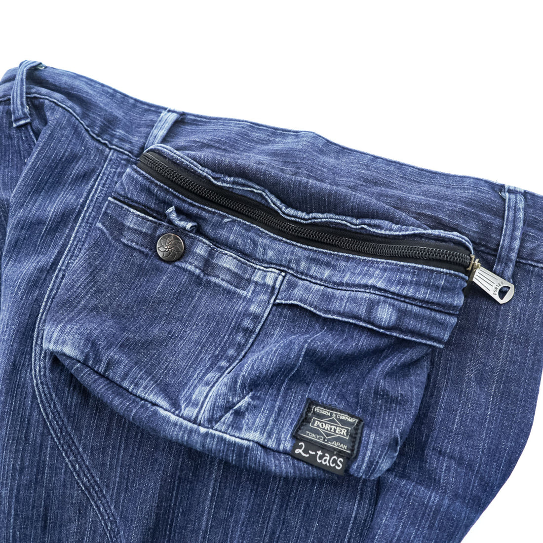 BROWN by 2-tacs × PORTER 日本製 デニムパンツ ジーンズ S インディゴ ブルー ストレッチ BP2-P001