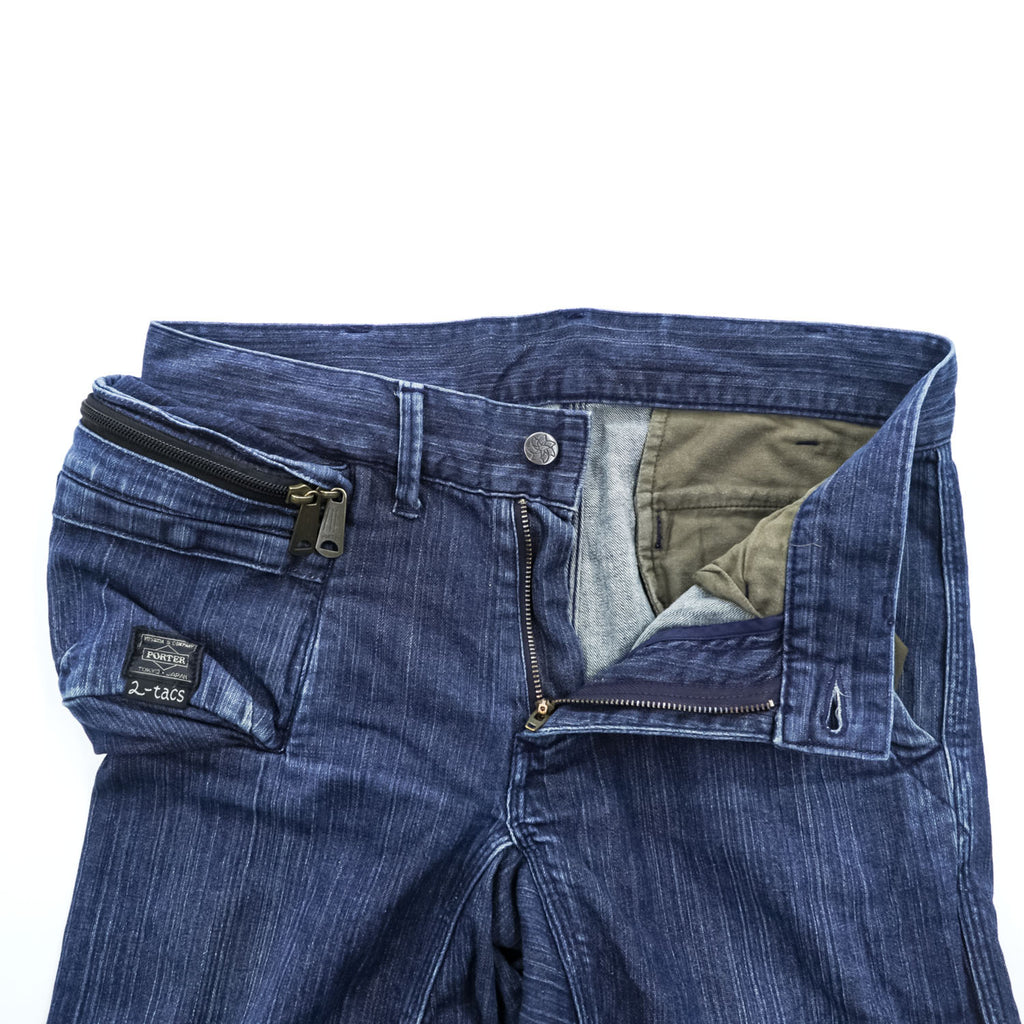 BROWN by 2-tacs × PORTER 日本製 デニムパンツ ジーンズ S インディゴ ブルー ストレッチ BP2-P001