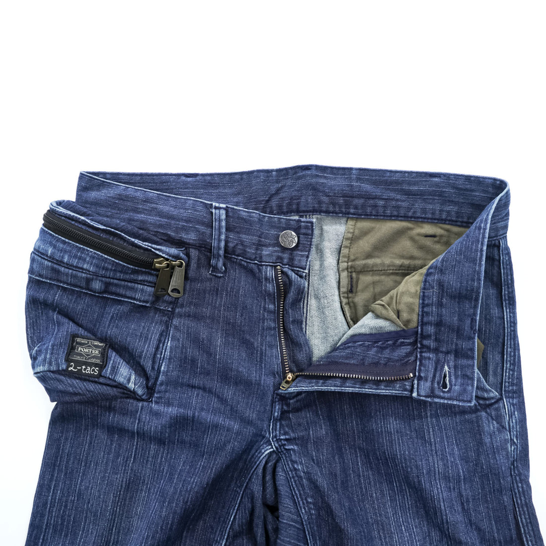 BROWN by 2-tacs × PORTER 日本製 デニムパンツ ジーンズ S インディゴ ブルー ストレッチ BP2-P001