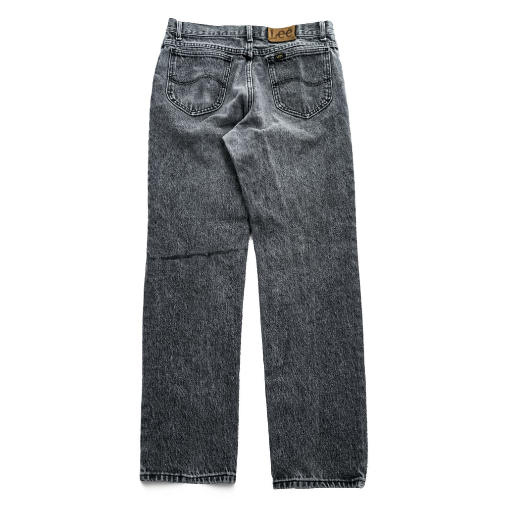 Lee RIDERS 90年代 ヴィンテージ デニムパンツ ジーンズ L グレーフェード ケミカルウォッシュ レザーパッチ