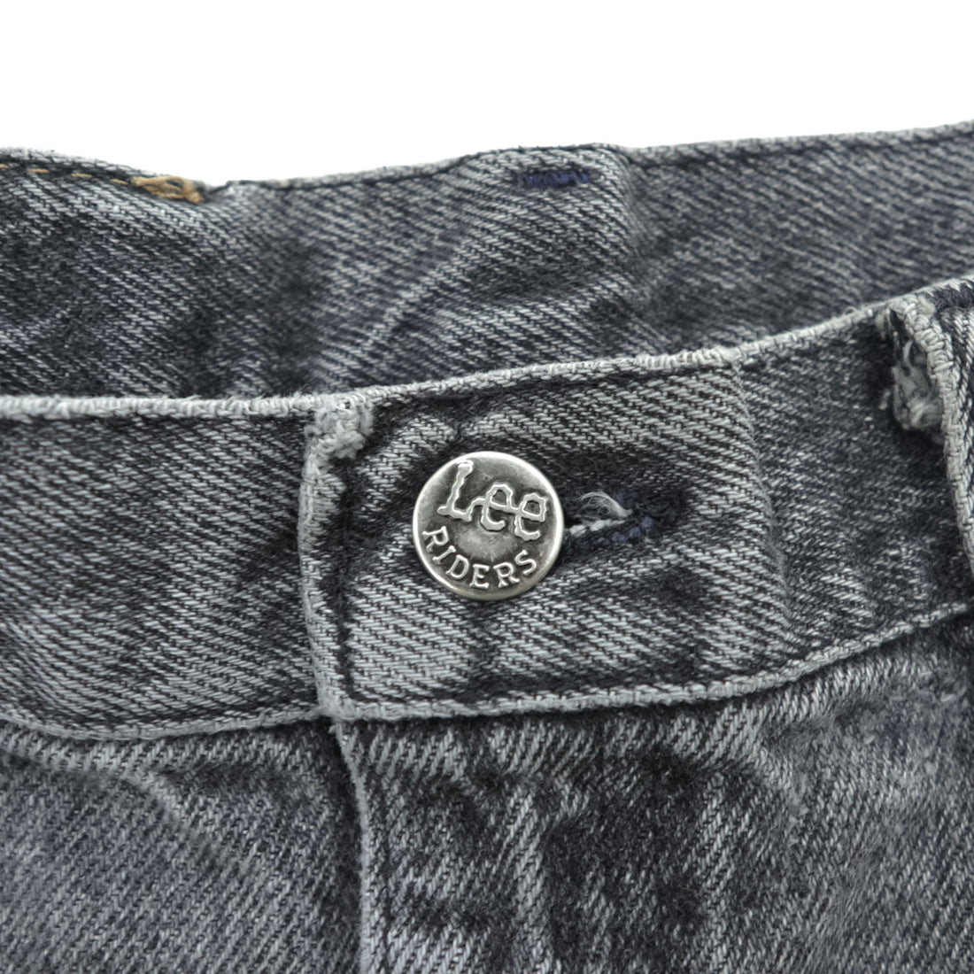 Lee RIDERS 90年代 ヴィンテージ デニムパンツ ジーンズ L グレーフェード ケミカルウォッシュ レザーパッチ