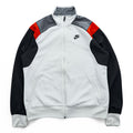 Vintage 90s 00s Nike Sportswear Colorblock Track Jacket White Black Orange Gray XL