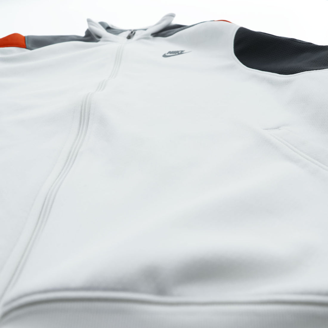 Vintage 90s 00s Nike Sportswear Colorblock Track Jacket White Black Orange Gray XL