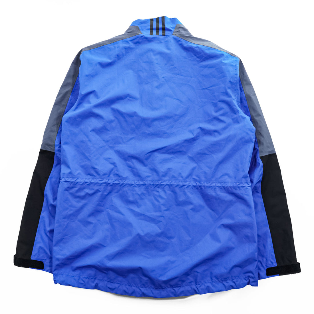 adidas ゴアテックス GORE-TEX 防水 シェルジャケット ジャージ M ブルー ダブルジップ ドローコード 止水ジップ