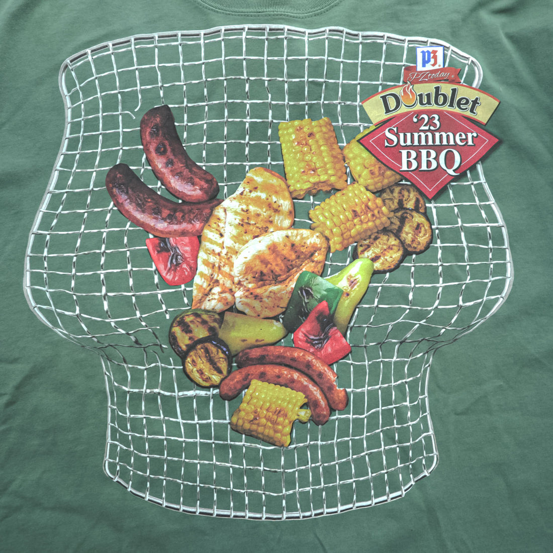 doublet × PZ today BBQ 日本製 グラフィック Tシャツ S グリーン