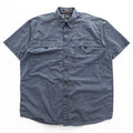 Eddie Bauer 90年代 ヴィンテージ 半袖 フィッシングシャツ M グレー メッシュ McNary Shirt LEGEND