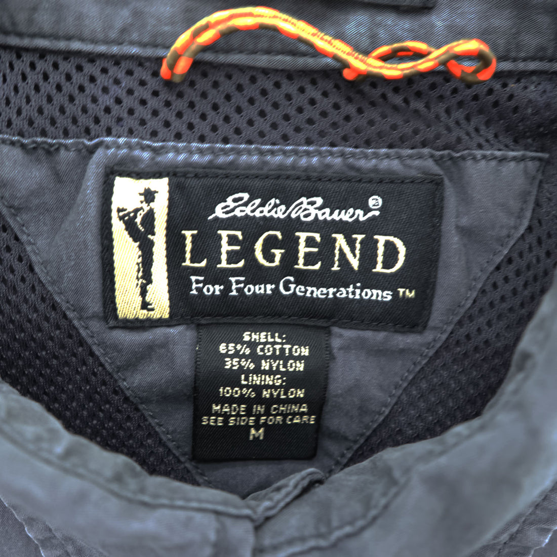 Eddie Bauer 90年代 ヴィンテージ 半袖 フィッシングシャツ M グレー メッシュ McNary Shirt LEGEND
