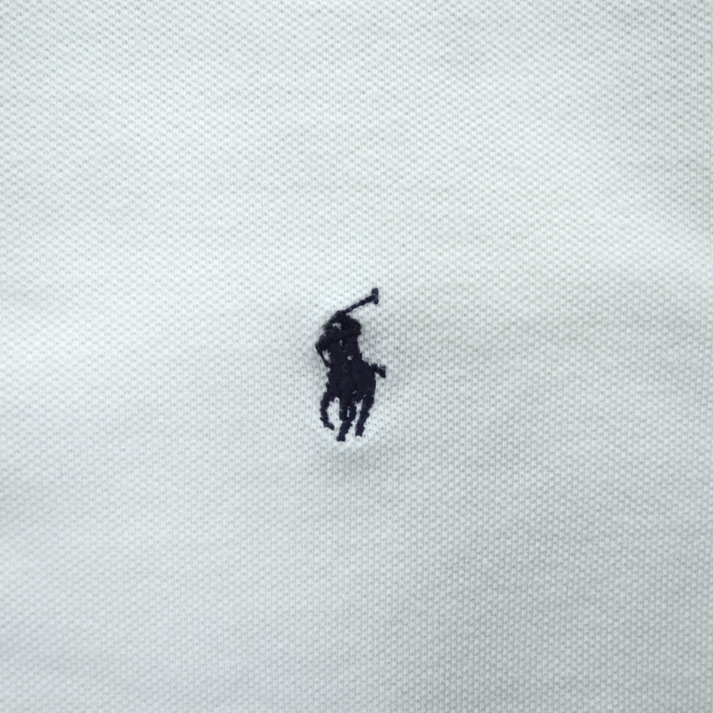 Polo Ralph Lauren 90年代 ヘンリーネック リンガー Tシャツ L ホワイト スモールポニー ロゴ 刺繍 鹿の子