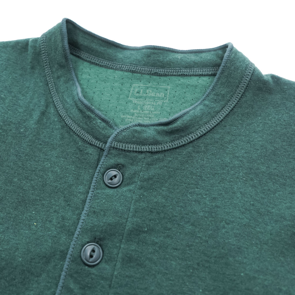 L.L.Bean カナダ製 長袖 ヘンリーネック ロングスリーブ Tシャツ ロンT L グリーン TRADITIONAL FIT