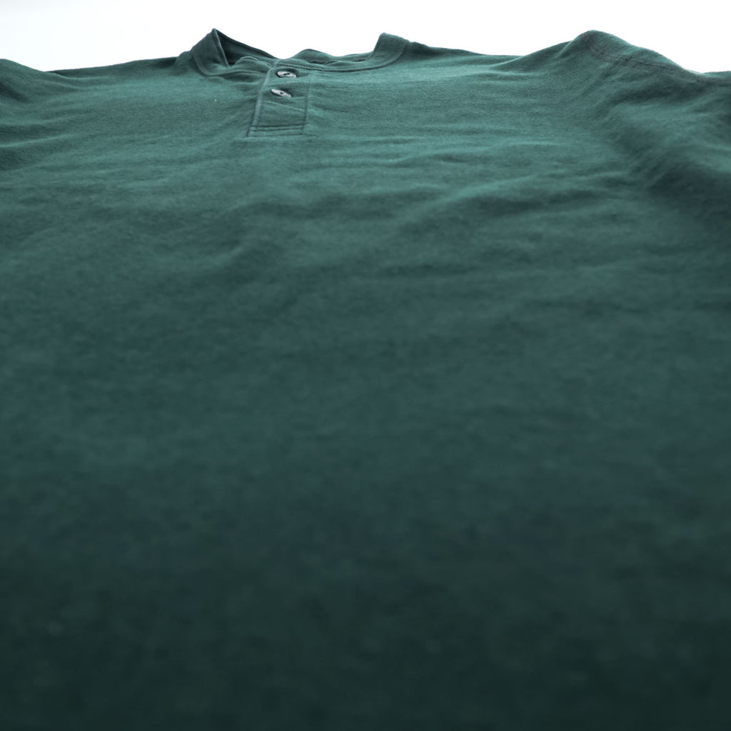 L.L.Bean カナダ製 長袖 ヘンリーネック ロングスリーブ Tシャツ ロンT L グリーン TRADITIONAL FIT