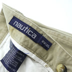 NAUTICA 90年代 ヴィンテージ 2タック ワイド チノパンツ L ベージュ プリーツ ダブルカフス