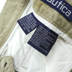 NAUTICA 90年代 ヴィンテージ 2タック ワイド チノパンツ L ベージュ プリーツ ダブルカフス