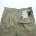 NAUTICA 90年代 ヴィンテージ 2タック ワイド チノパンツ L ベージュ プリーツ ダブルカフス
