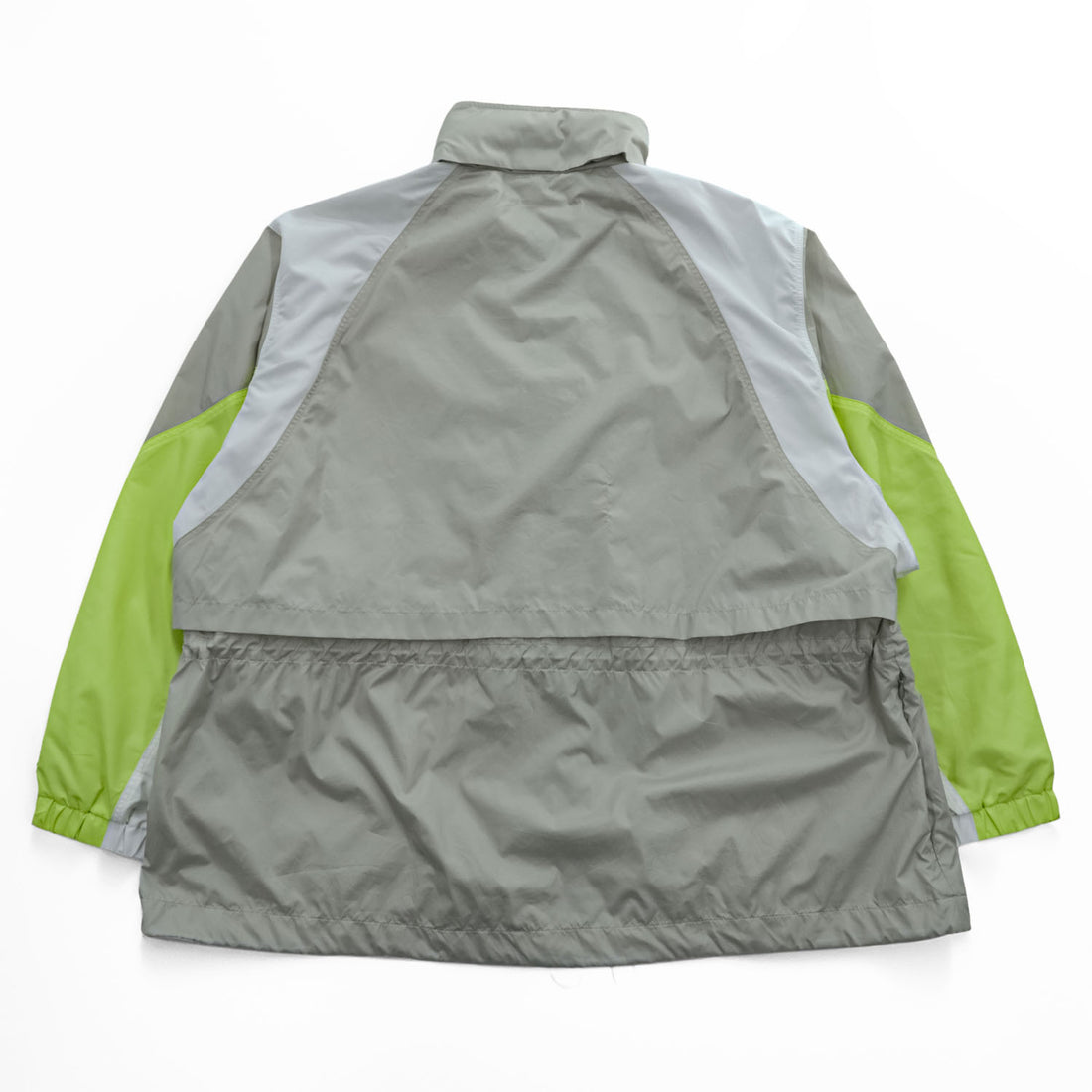LACOSTE SPORT カラーブロック フーデッド ウインドブレーカー XL イエロー グレー メッシュ ドローコード フード収納式 BF1567 未使用品
