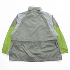 LACOSTE SPORT カラーブロック フーデッド ウインドブレーカー XL イエロー グレー メッシュ ドローコード フード収納式 BF1567 未使用品