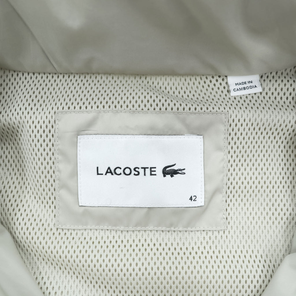 LACOSTE SPORT カラーブロック フーデッド ウインドブレーカー XL イエロー グレー メッシュ ドローコード フード収納式 BF1567 未使用品