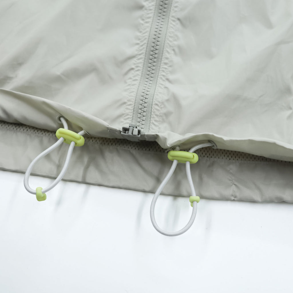 LACOSTE SPORT カラーブロック フーデッド ウインドブレーカー XL イエロー グレー メッシュ ドローコード フード収納式 BF1567 未使用品