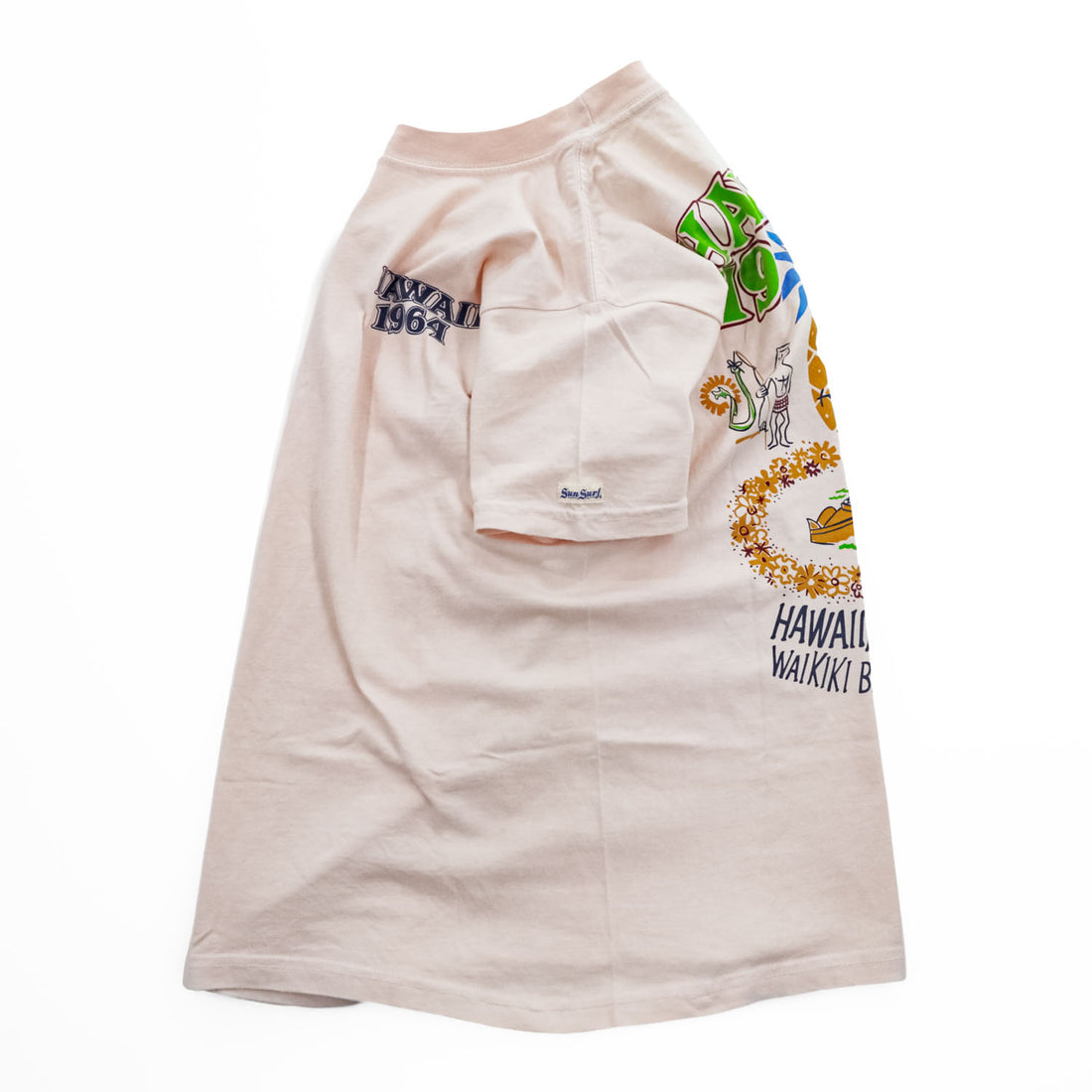 SUN SURF USA製 Tシャツ S ピンク HAWAII 1964 バックプリント