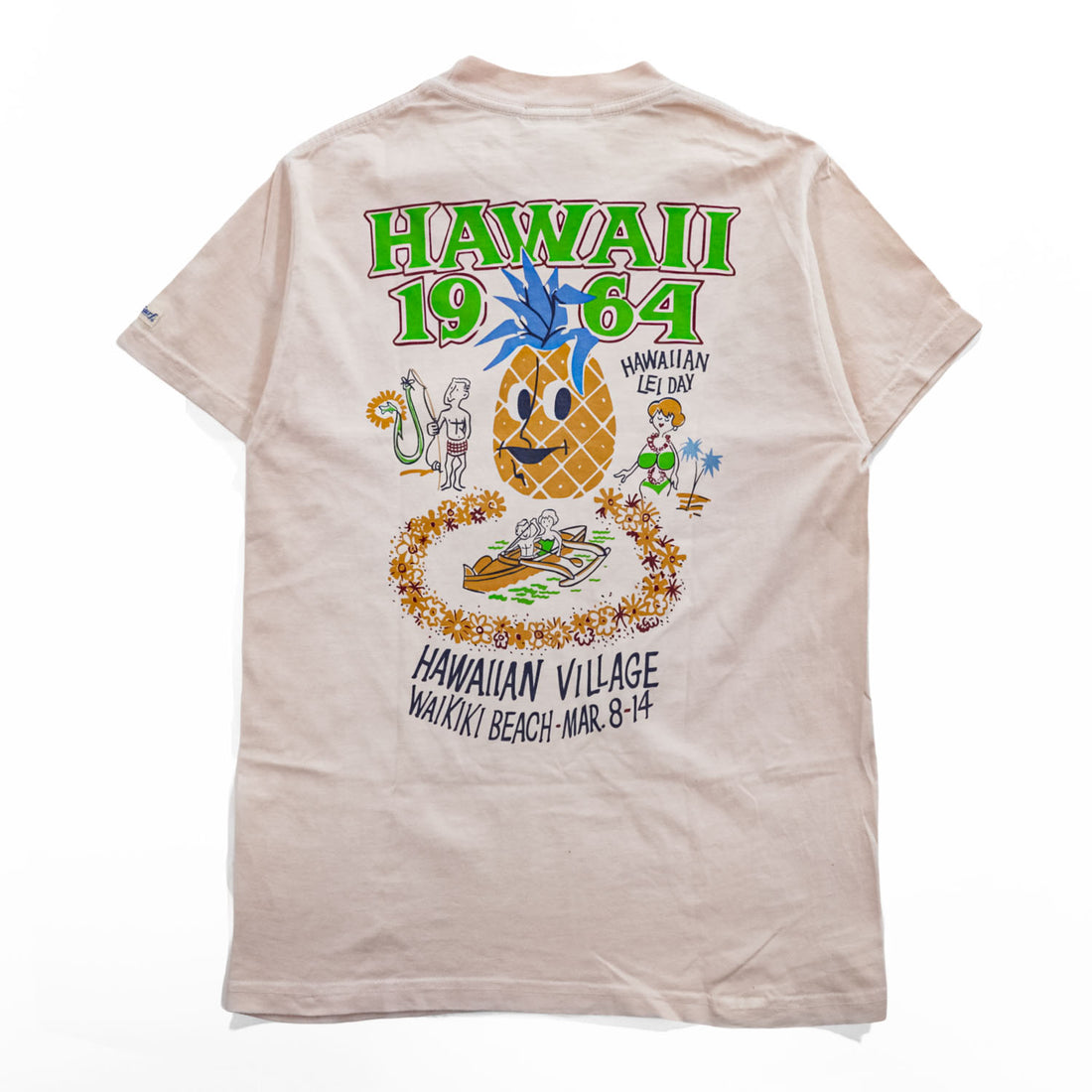 SUN SURF USA製 Tシャツ S ピンク HAWAII 1964 バックプリント
