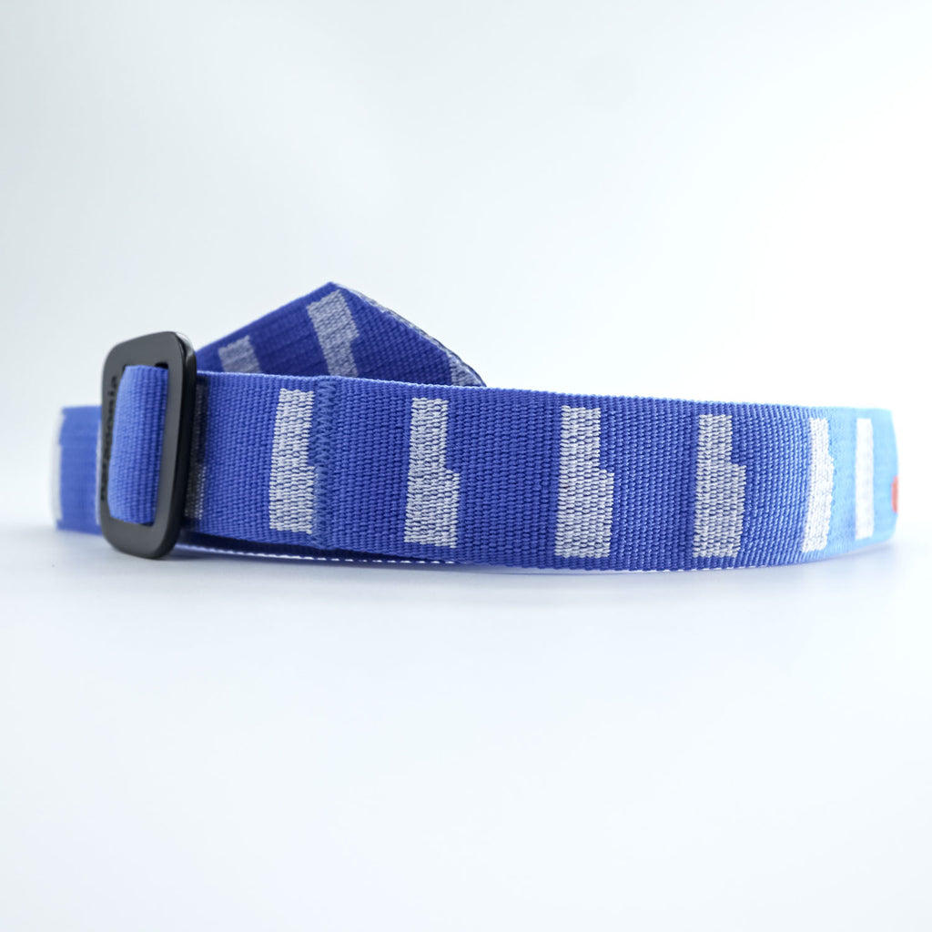 Patagonia フリクションベルト ブルー ホワイト アルミニウム バックル