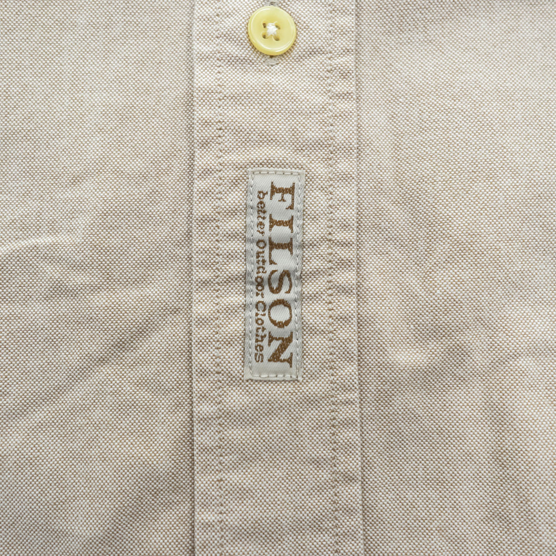 FILSON 半袖 オックスフォードシャツ S ベージュ ボタンダウン 胸ポケット FSS4205