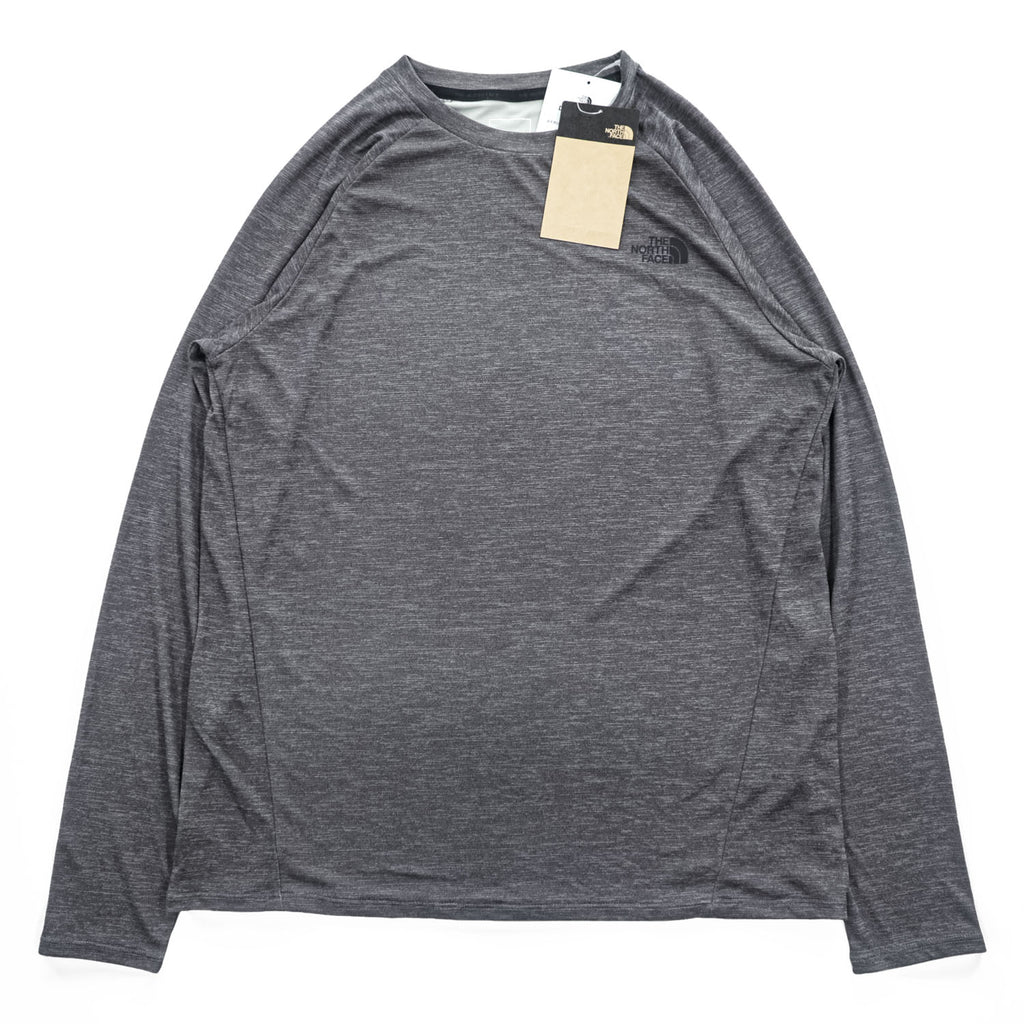 THE NORTH FACE 長袖 ロングスリーブ Tシャツ ロンT L グレー ストレッチ L/S Crisp Avion Crew BREEZERANGE 接触冷感 吸汗速乾 UVカット 抗菌防臭 NT12686 未使用品