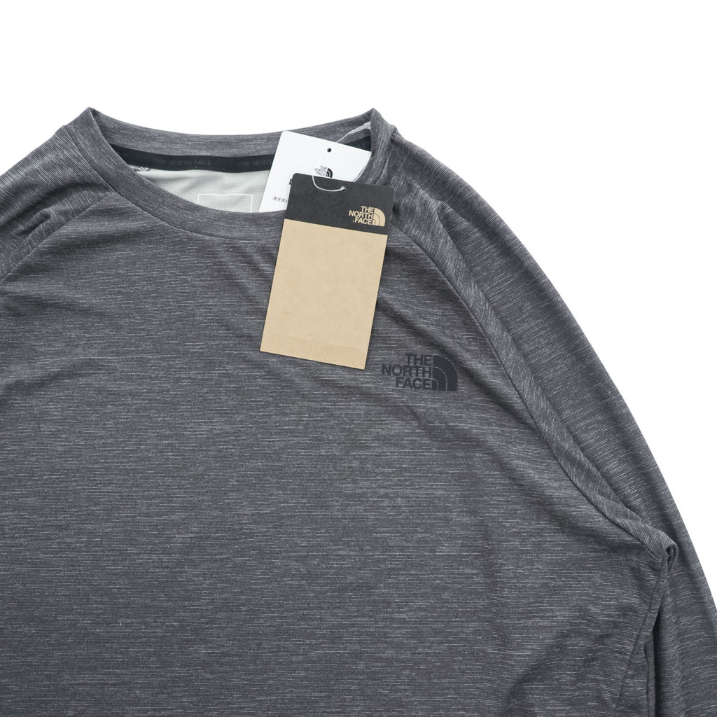THE NORTH FACE 長袖 ロングスリーブ Tシャツ ロンT L グレー ストレッチ L/S Crisp Avion Crew BREEZERANGE 接触冷感 吸汗速乾 UVカット 抗菌防臭 NT12686 未使用品