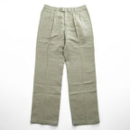 TOMMY BAHAMA リネン シルク 2タック スラックス パンツ L ベージュ ヘリンボーン プリーツ