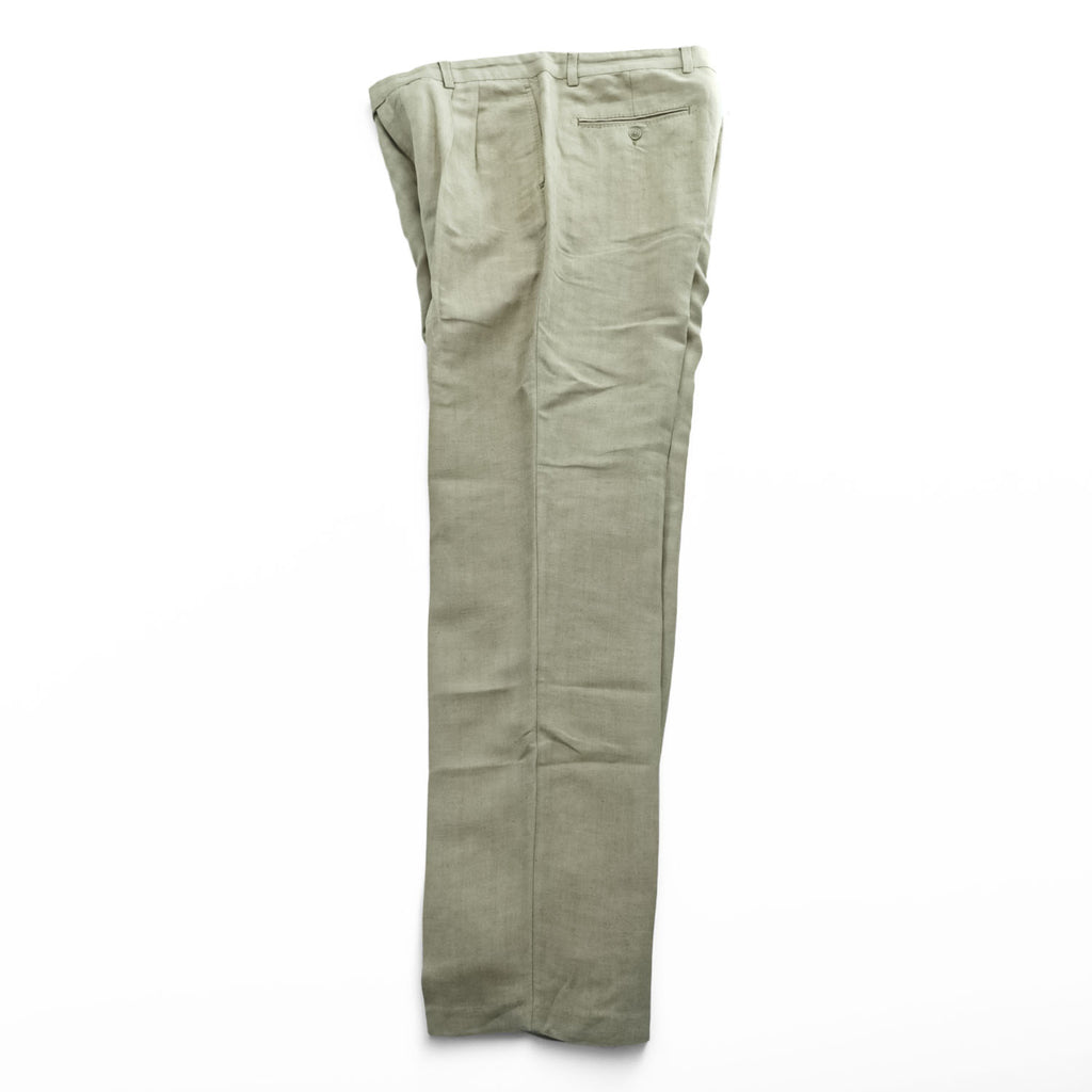 TOMMY BAHAMA リネン シルク 2タック スラックス パンツ L ベージュ ヘリンボーン プリーツ