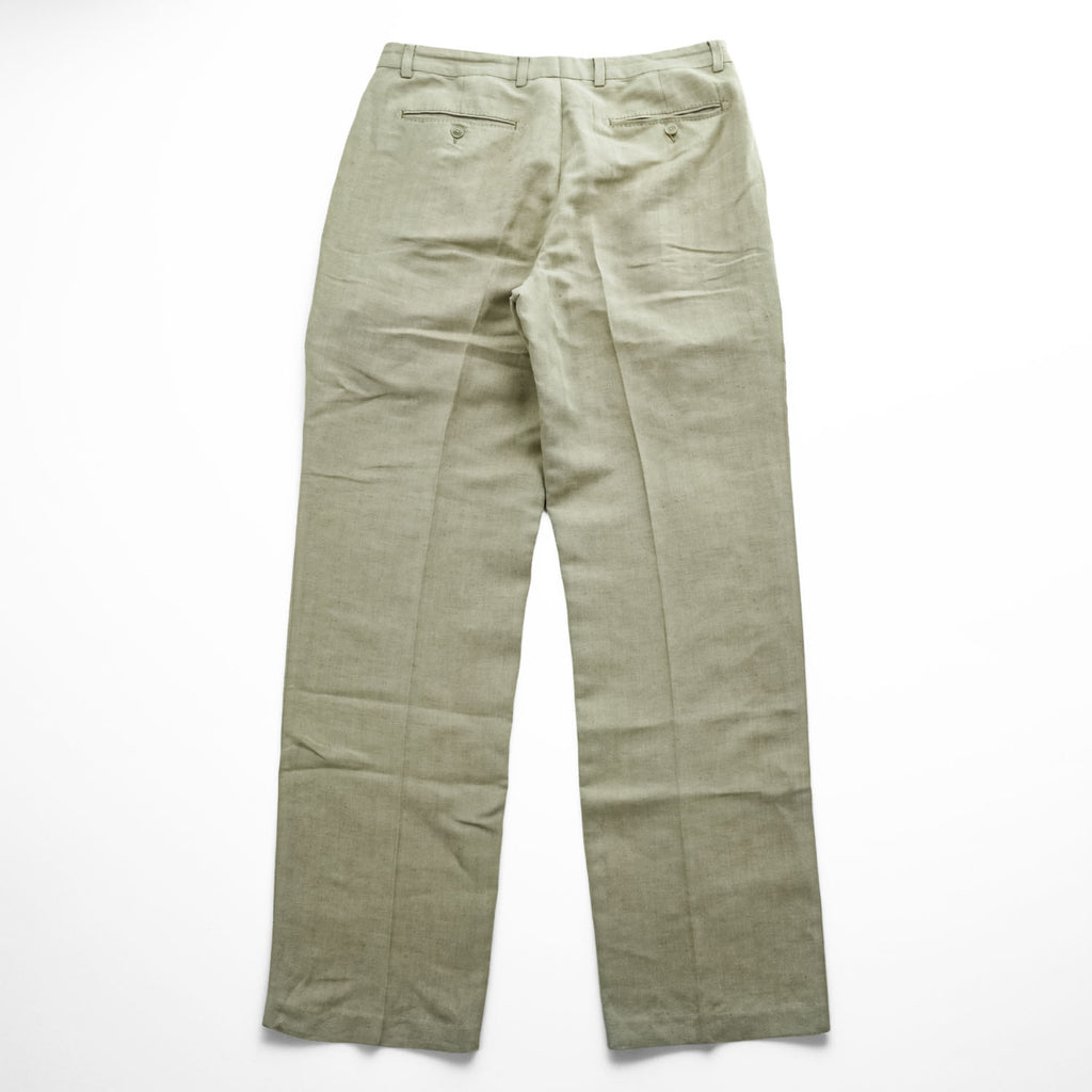 TOMMY BAHAMA リネン シルク 2タック スラックス パンツ L ベージュ ヘリンボーン プリーツ