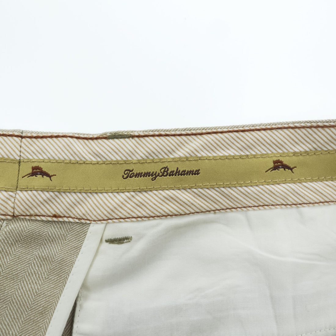 TOMMY BAHAMA リネン シルク 2タック スラックス パンツ L ベージュ ヘリンボーン プリーツ