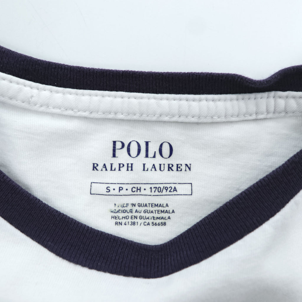 Polo Ralph Lauren ポロベア リンガーTシャツ S ホワイト ネイビー セーラー