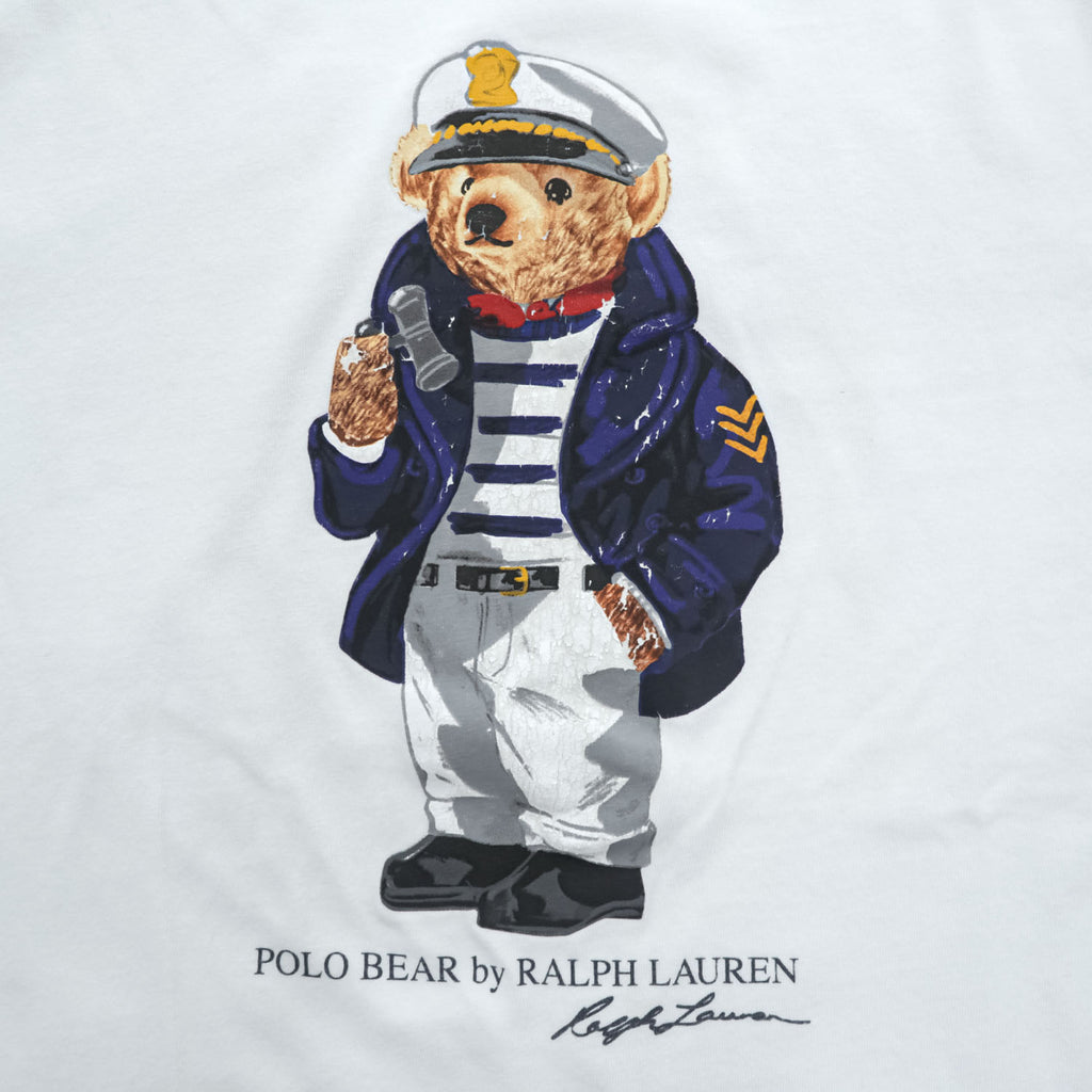Polo Ralph Lauren ポロベア リンガーTシャツ S ホワイト ネイビー セーラー