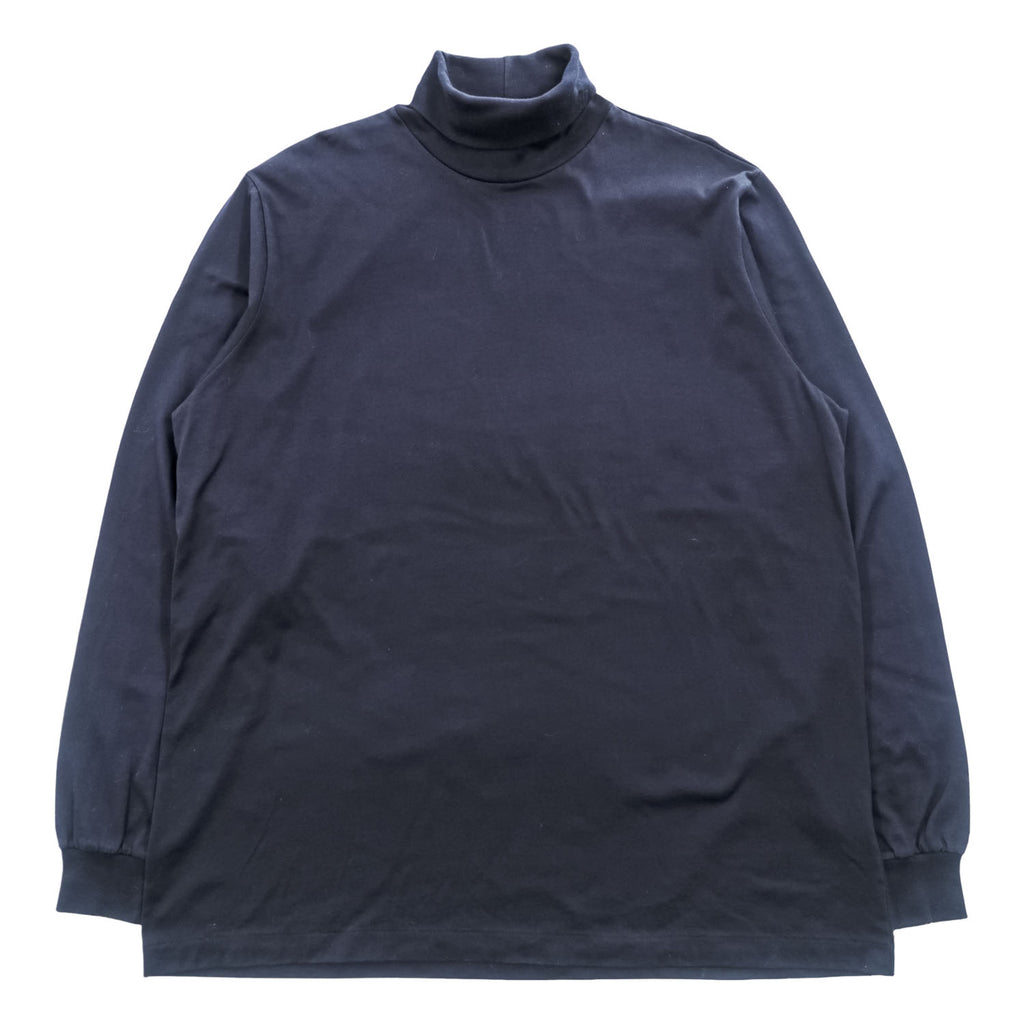 LANDS' END USA製 タートルネック 長袖 ロングスリーブ Tシャツ ロンT XL ネイビー