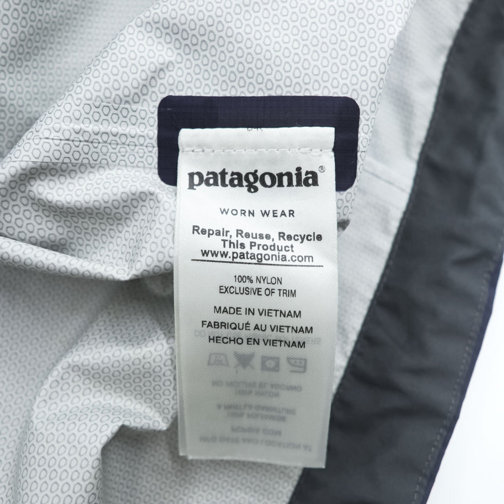 Patagonia トレントシェル マウンテンパーカー 防水 レインジャケット S バイカラー ブルー ネイビー ドローコード 83307
