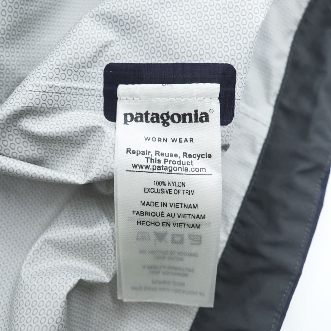 Patagonia トレントシェル マウンテンパーカー 防水 レインジャケット S バイカラー ブルー ネイビー ドローコード 83307