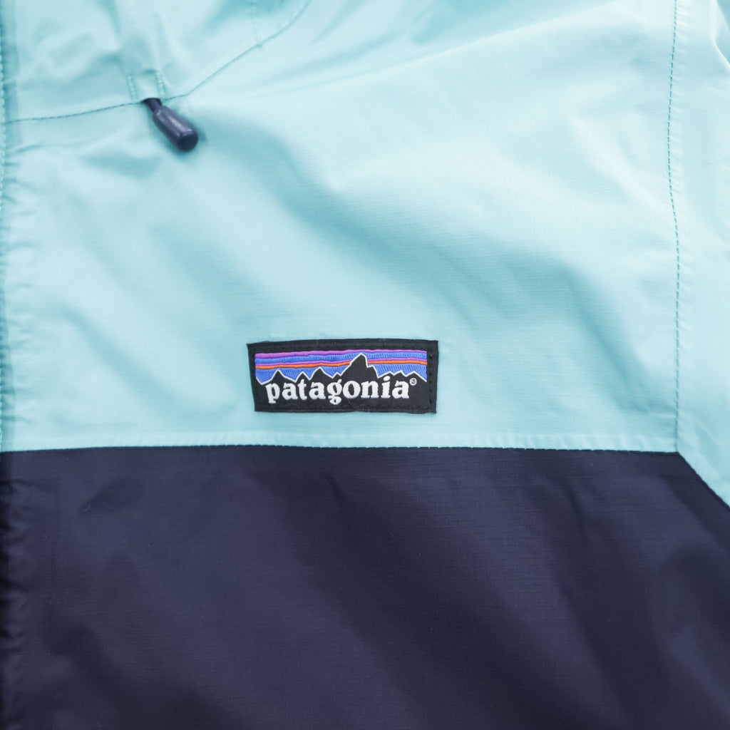 Patagonia トレントシェル マウンテンパーカー 防水 レインジャケット S バイカラー ブルー ネイビー ドローコード 83307