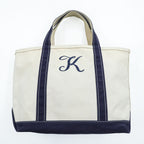 L.L.Bean 米国製 USA製 トートバッグ BOAT AND TOTE ホワイト ネイビー キャンバス 112636