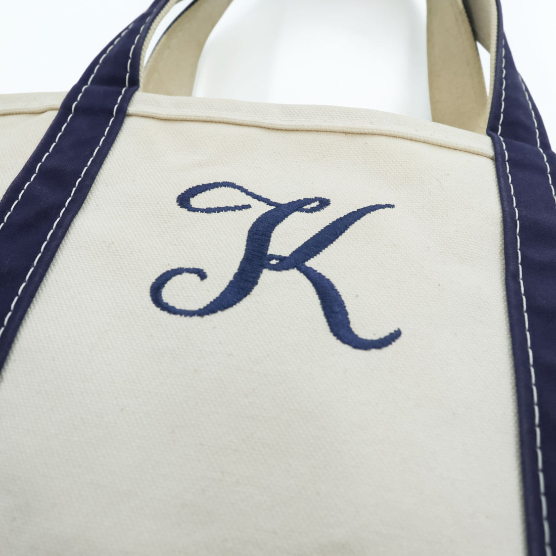 L.L.Bean 米国製 USA製 トートバッグ BOAT AND TOTE ホワイト ネイビー キャンバス 112636