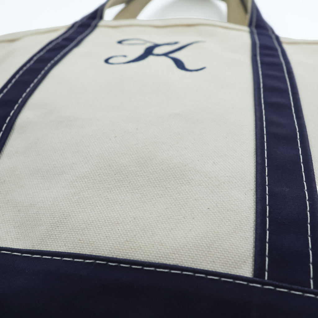 L.L.Bean 米国製 USA製 トートバッグ BOAT AND TOTE ホワイト ネイビー キャンバス 112636