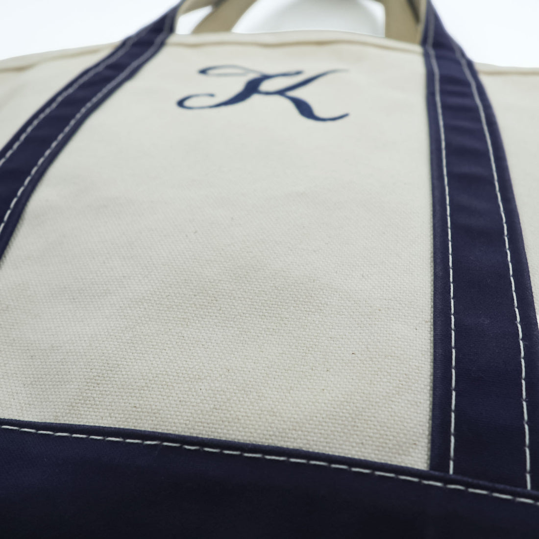 L.L.Bean 米国製 USA製 トートバッグ BOAT AND TOTE ホワイト ネイビー キャンバス 112636