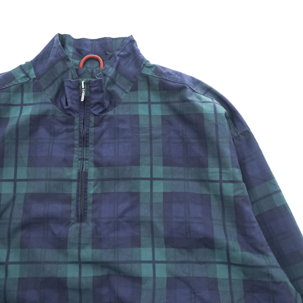 Eddie Bauer GOLF 90年代 ヴィンテージ プルオーバー ブルゾン ハーフジップジャケット L ネイビー グリーン ブラックウォッチ チェック